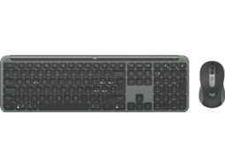 Logitech mk950 assinatura teclado fino mouse incluído escritório rf sem fio bluetooth qwerty grafite italiano