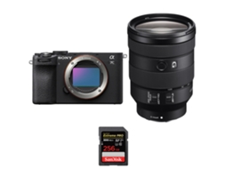 A7c Ii Preto + Fe 24 105mm F/4 G Oss + 1 Sandisk 256gb Uhs ii 300mb/s Máquina Fotográfica Híbrida + Ebook Pricedirect SONY