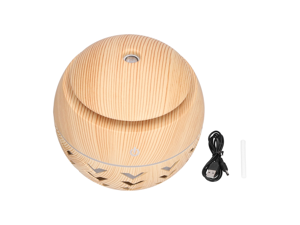 Laxiscreed Umidificador De Madeira Usb 130ml Com Luz Noturna E Funções De Aromaterapia
