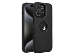 Capa Para Iphone 15 Com Textura De Couro E Costura Aparente