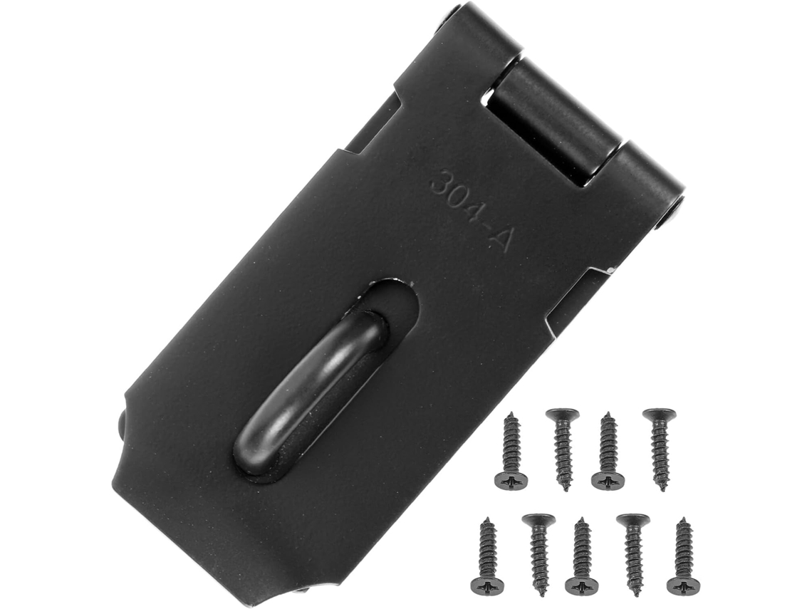 Fecho De Aço Inoxidável Preto Com Placa Travamento, Resistente E