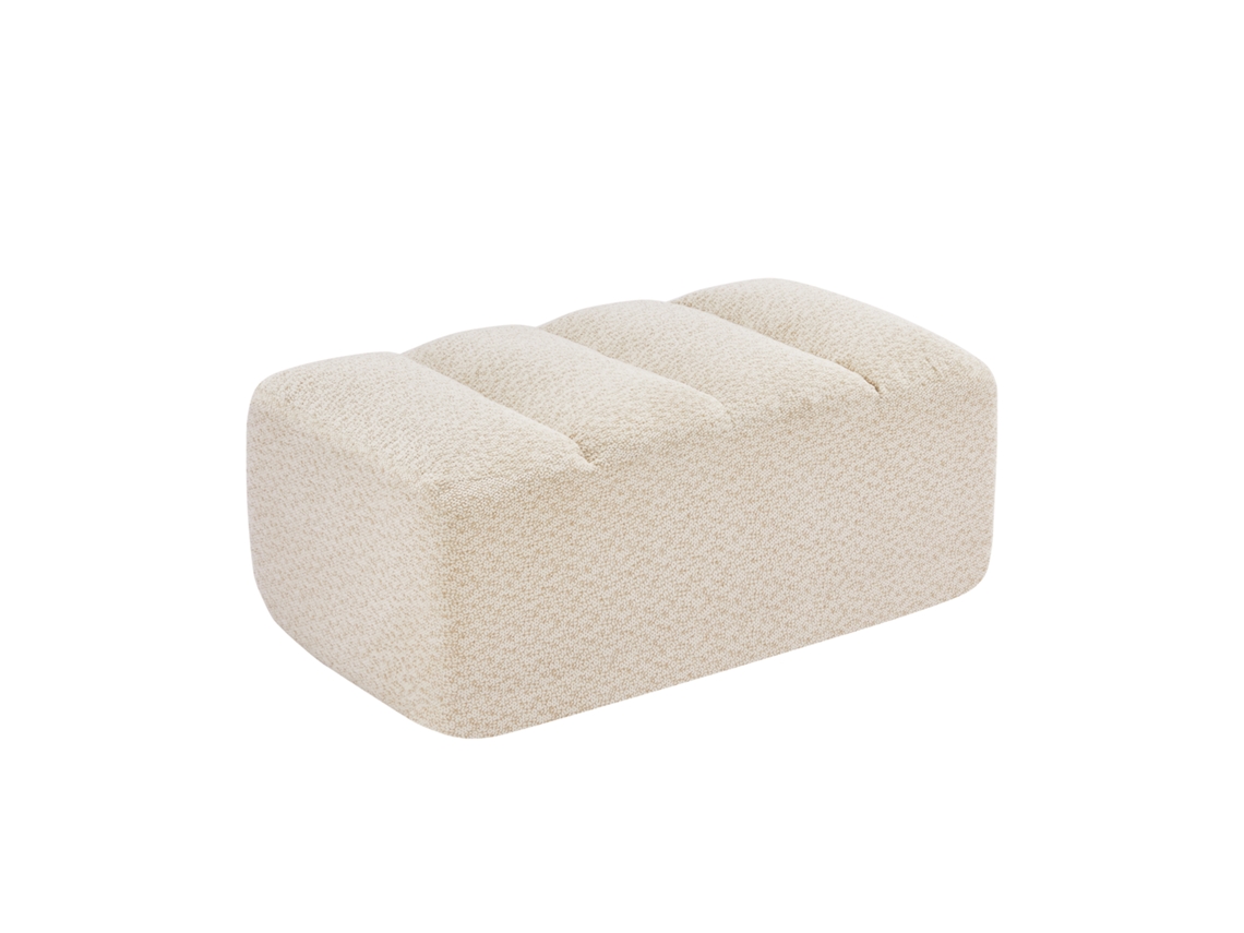 Ottoman De Fleece Granulado Brravo Em Bege E Branco - Conforto E Estilo Para Seu Espaço