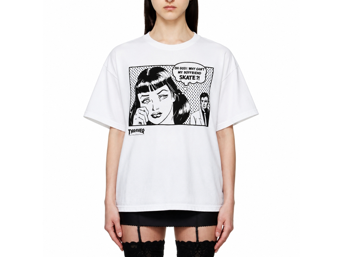 Thrasher Boyfriend T-shirt White Usa Unisex Adults Size:m