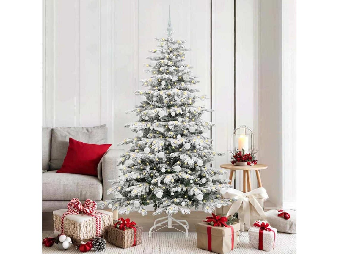 Vidaxl Árvore De Natal Articulada Artificial Branco 180 Cm Pe E Pvc