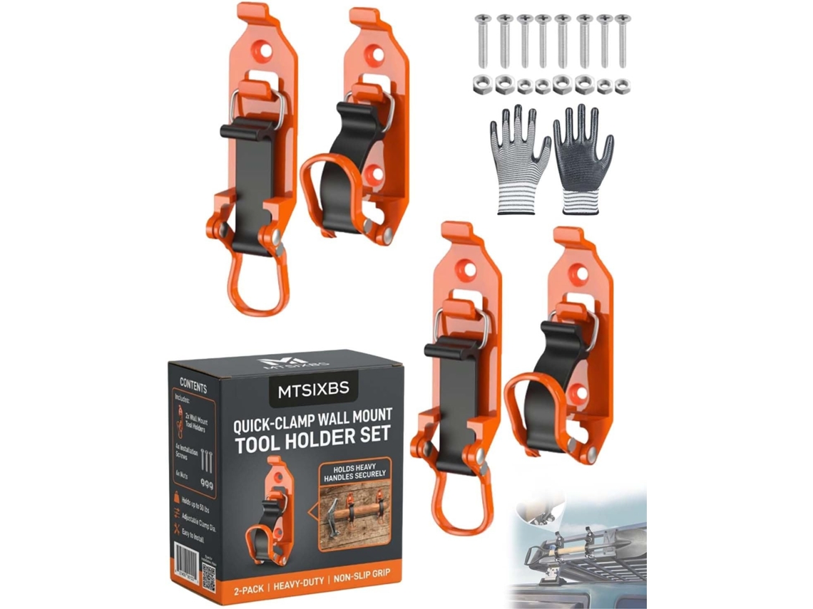 Kit De Suporte Pá Em Metal E Borracha Reforçado, Suporte Machado Rack De Teto Caminhonete, Grampos De