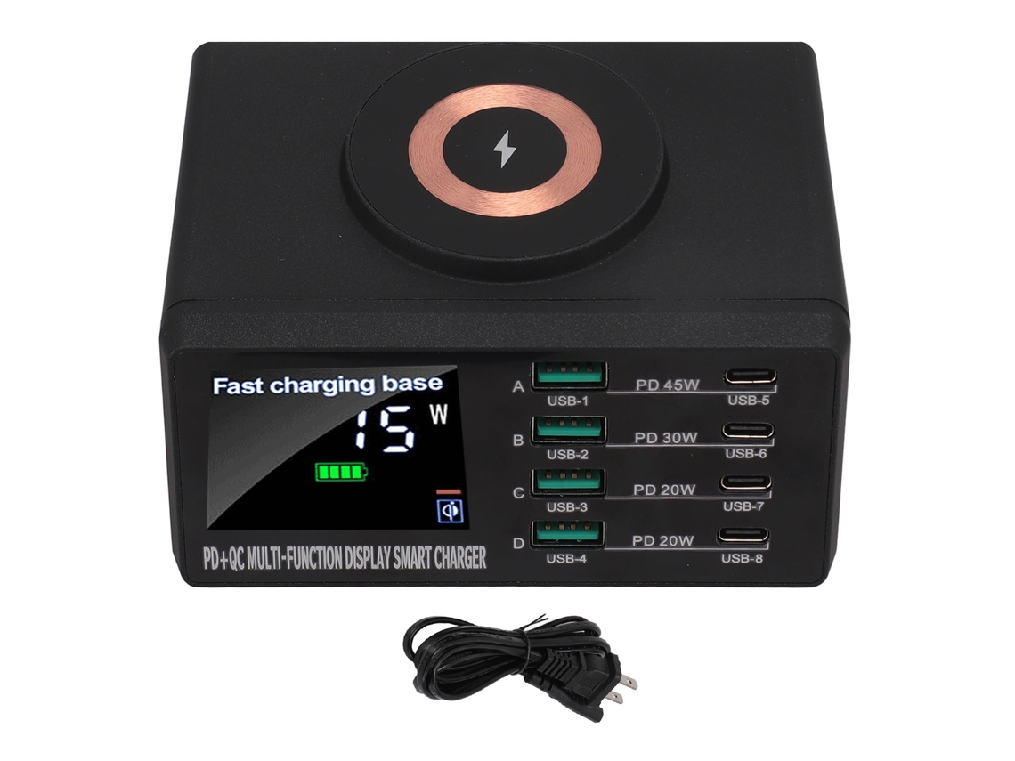Carregador sem fio inteligente EOOCOO com display digital