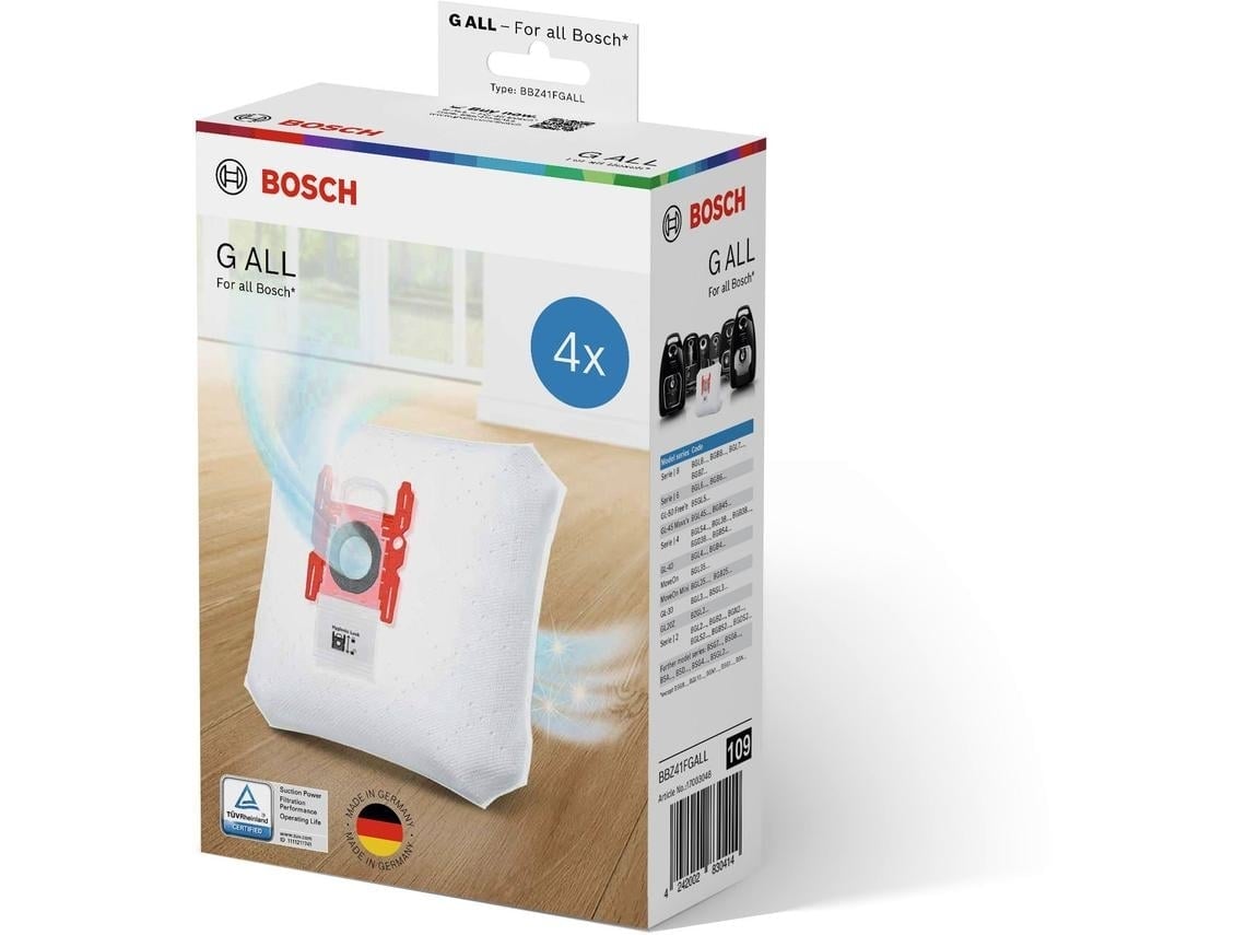 Sacos para Aspirador 4 Unidades G All BOSCH - 17003048 (Outlet Caixa Aberta)