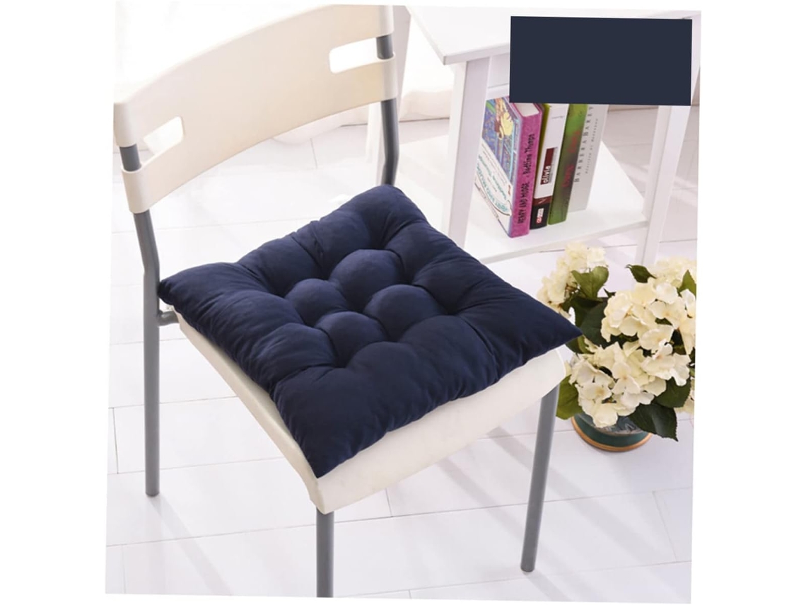 Almofada Para Sofá Cadeira Hemoton, 40x40x5cm, Cor Azul Escuro, Ideal Para Uso Interno E Externo Em Jardins Pátios