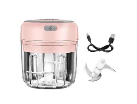 Amassador de alho elétrico moedor sem fio portátil mini chopper rosa 250ml Jolie NICEBUTY