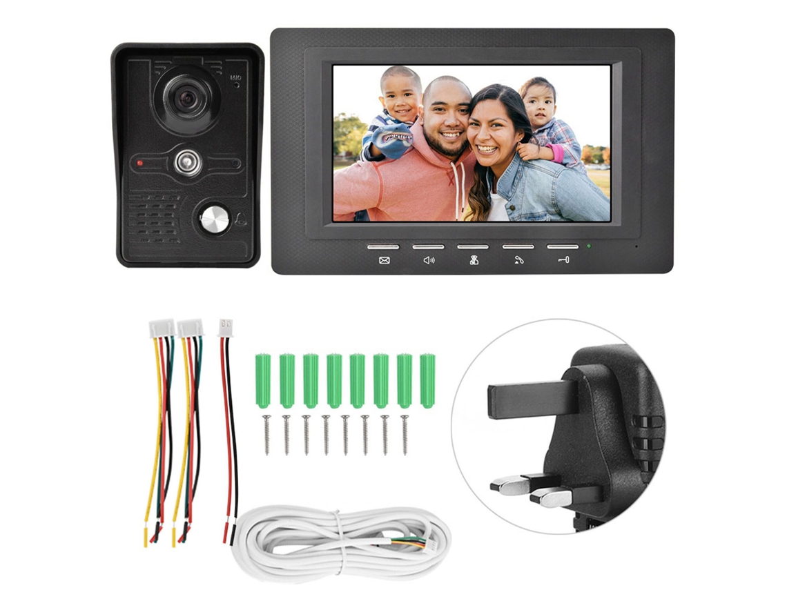 Campainha De Interfone De Vídeo Colorida Tft De 7 Polegadas (visão Noturna, Resistente Às Intempéries)