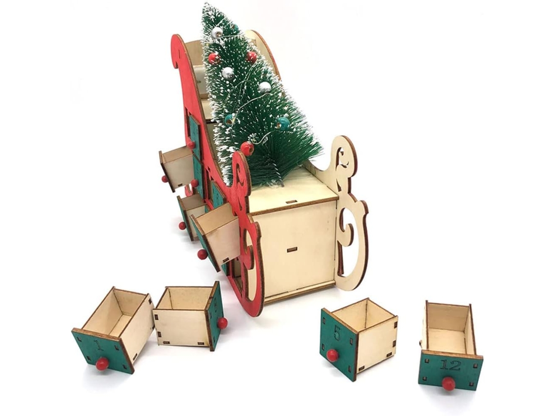Calendrier De L'avent Em Bois À Mon Soi-même Com 24 Gavetas - Decoração De