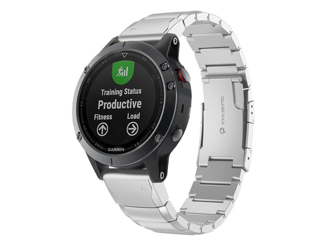 Bracelete Para Garmin Quickfit (26mm) - Aço Inoxidável - Fivela Turtle Back Prata