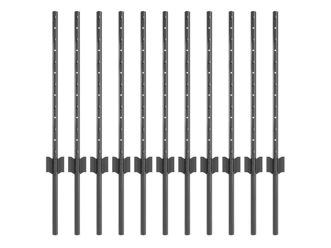 Conjunto 11 Poste De Jardim Vidaxl Cinzento Aço (100 Cm)