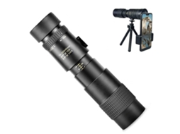 Telescópio Monocular Compacto e À Prova D'água com Zoom de 10, 300x40mm, Suporte para Smartphone e Tripé Caminhadas BRILVIBERA