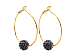 Brincos Pendentes Brilhantes Preto Design Feminino