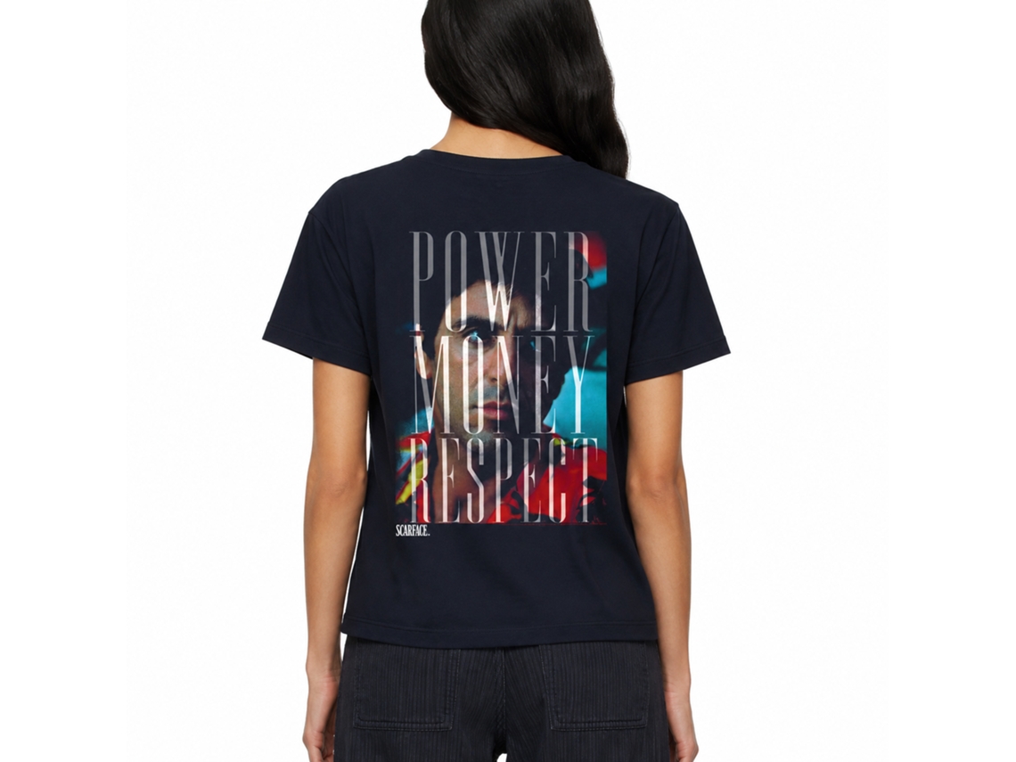 Rockinstone Scarface Movie Pmr Navy Adult T-shirt Size:l