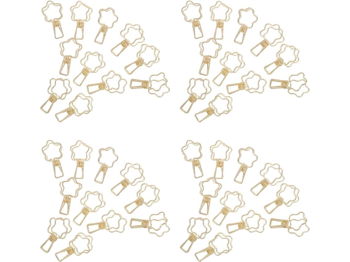 Clipes De Metal Dourado Doitool Com Design Flor, 50 Unidades Clipes De Papel Pequenos Para Organização Escritório E