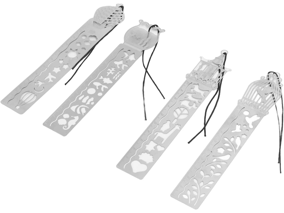 Conjunto De Marcadores Páginas Com Desenhos Animados, Régua Para Diário, Marcadores De Páginas Metal, Conjunto De Réguas