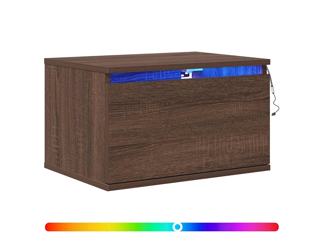 Wall-mounted Bedside Cabinet, Wall-mounted Bedside Cabinets Vidaxl Marrom Madeira Processada (n/a)