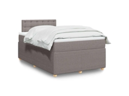 Vidaxl Cama Boxspring C/ Colchão 120x190cm Tecido Castanho-acinzentado