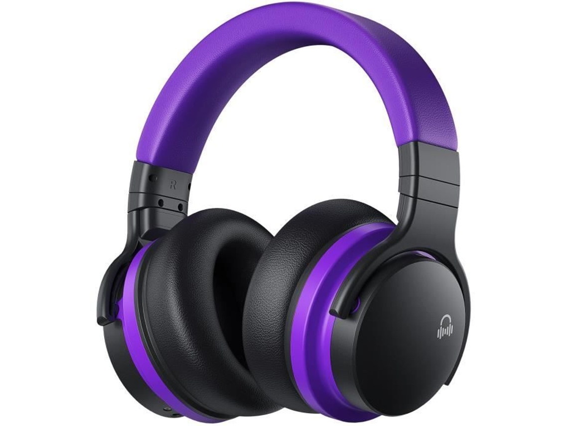 Fones De Ouvido Bluetooth Sem Fio E7 Basic C Roxos Com Cancelamento De Ruído Ativo Brilvibera