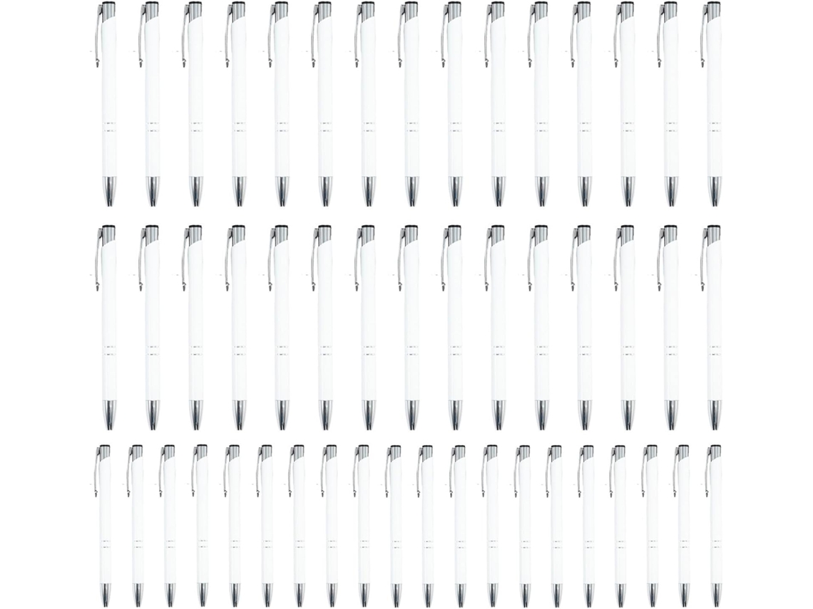 Conjunto De 50 Canetas Metálicas Para Escritório, Elegantes E Multifuncionais, Com Clipe Prateado, Gokoco