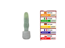 Planta Artificial, Cacto Decorativo, Decoração De Piso Interno, Verde Exército, 20x20x66 Cm