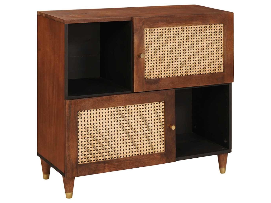 Vidaxl Buffet Castanho 80 X 33,5 X 75 Cm Madeira De Manga Maciça