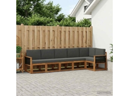 Vidaxl Conjunto De Sofás Para Exterior 6 Pcs Natural E Antracite
