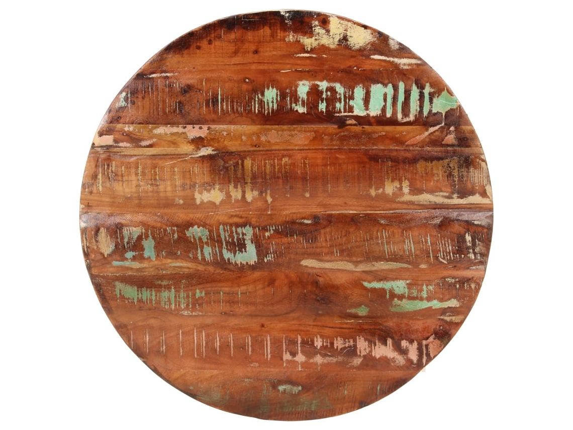 Vidaxl Tampo De Mesa Redondo Ø80x1,5cm Madeira Recuperada Maciça