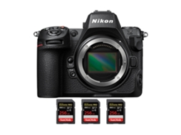 Z8 + 3 Sandisk 256gb Uhs ii 300mb/s Máquina Fotográfica Híbrida Full frame + Ebook “20 Dicas para Fotos Que Impressionam” NIKON