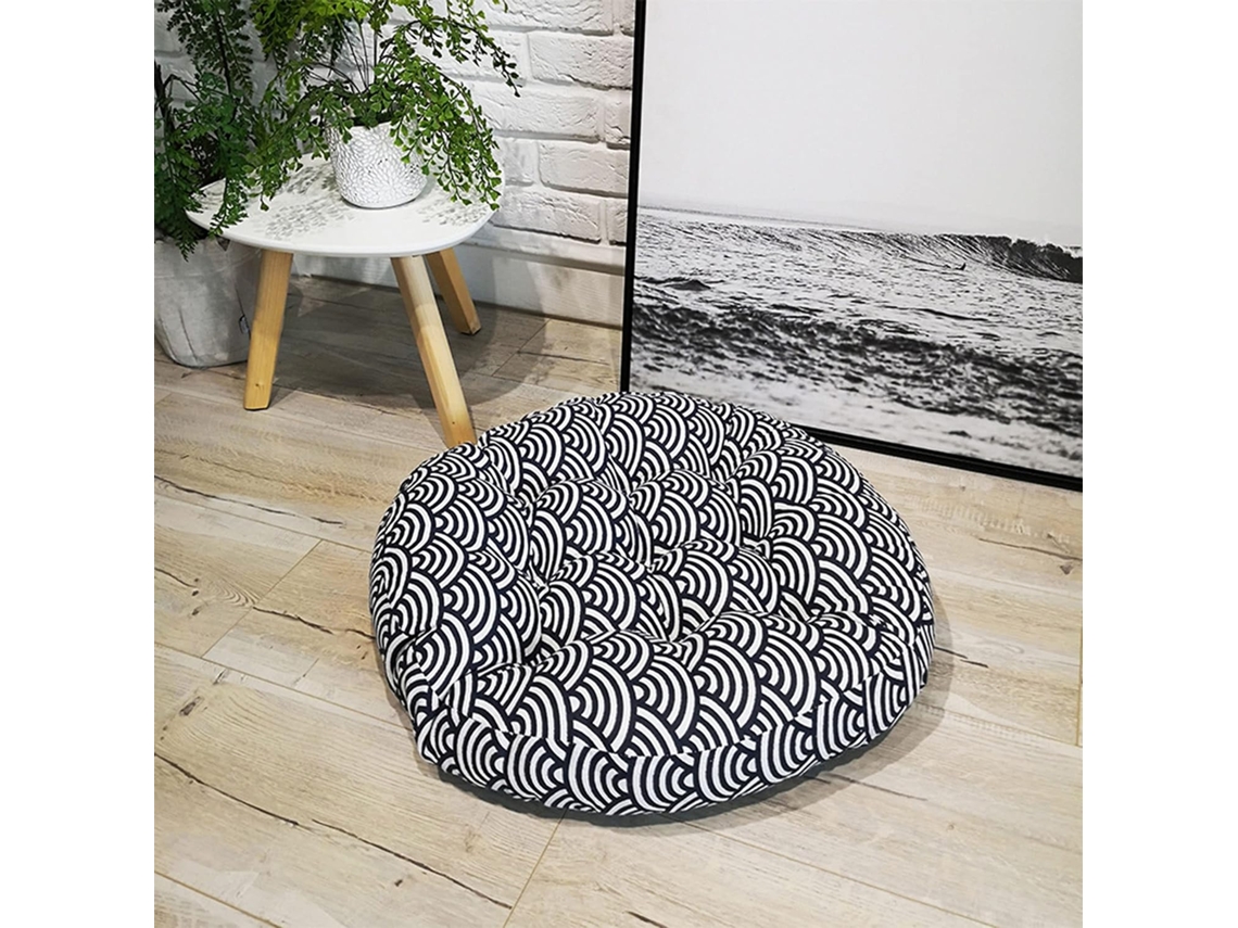 1 Almofada Redonda Para Assento, 55x 55cm, Almofada Macia Para Cadeiras De Interior E Exterior, 10cm De Espessura, Para