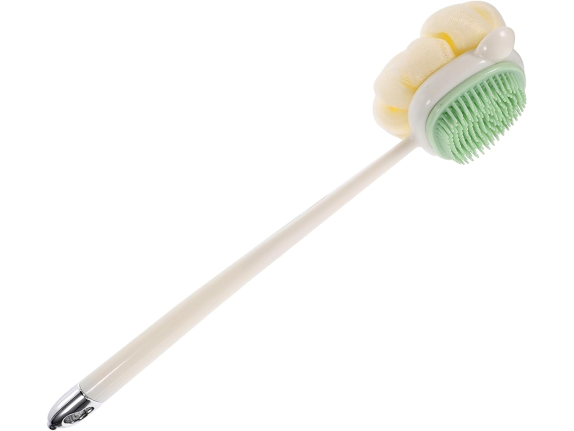 Escova De Banho Esfoliante Frcolor Com Cabo Longo Em Pp E Tpr Para Massagem, Branca, Escova Macia Multifuncional Para As