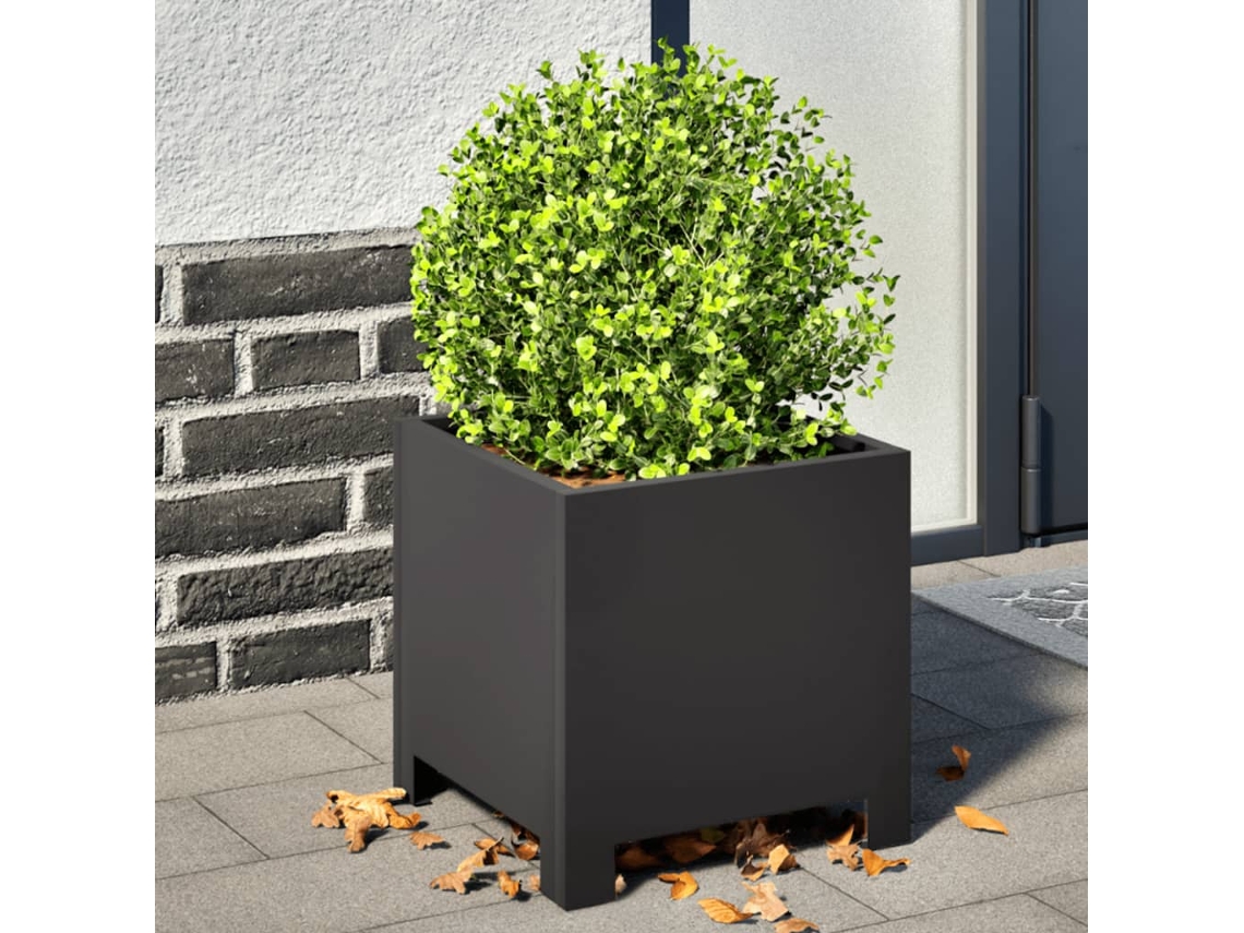 Vidaxl Vaso/floreira De Jardim 2 Pcs 30x30x30 Cm Aço Preto