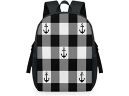 Mochila Tropicallife com Estampa Xadrez de Âncoras para Crianças 32 5 X 15 X 44 9 Cm Tecido de Malha Estampa X