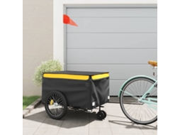 Vidaxl Reboque Para Bicicleta 45 Kg Ferro Preto E Amarelo