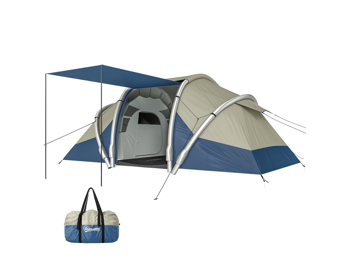 Tenda Insuflável DECORALAR TECH 4 Pessoas, 2 Quartos, Janelas de Rede, Cobertura Frontal