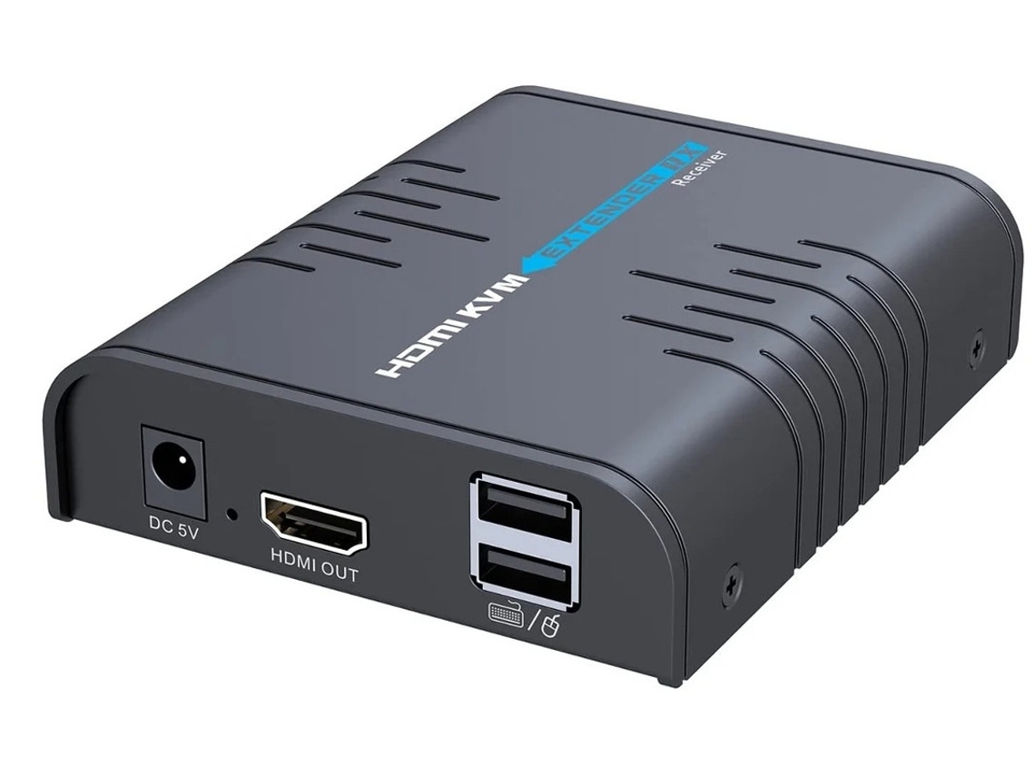 HDMI Extender Receiver Até 120m/365ft 60hz Kvm Cat 5/5e/6/7 Cabo (Preto) Yizhood Preto (Rx)