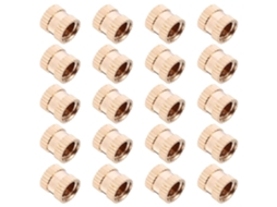 Conjunto De 20 Insertos Roscados Latão Angooil Com Rosca Fêmea 8x8mm,