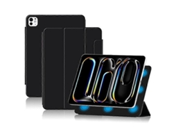Capa Para Ipad Pro 13 (2024) (m4) Com Fixação Magnética, Em Couro Pu, Com Suporte Triplo.