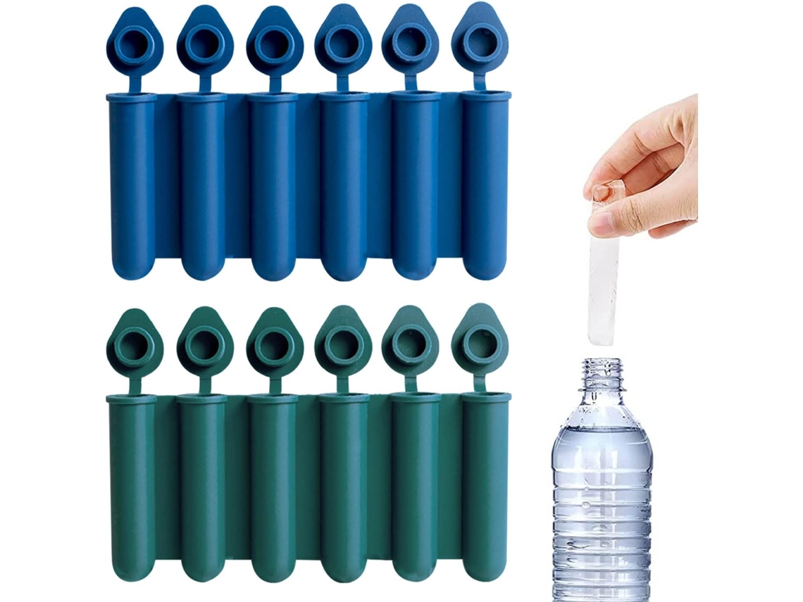 Conjunto Com 2 Formas De Gelo Tampas À Prova Vazamentos(azul E Verde)