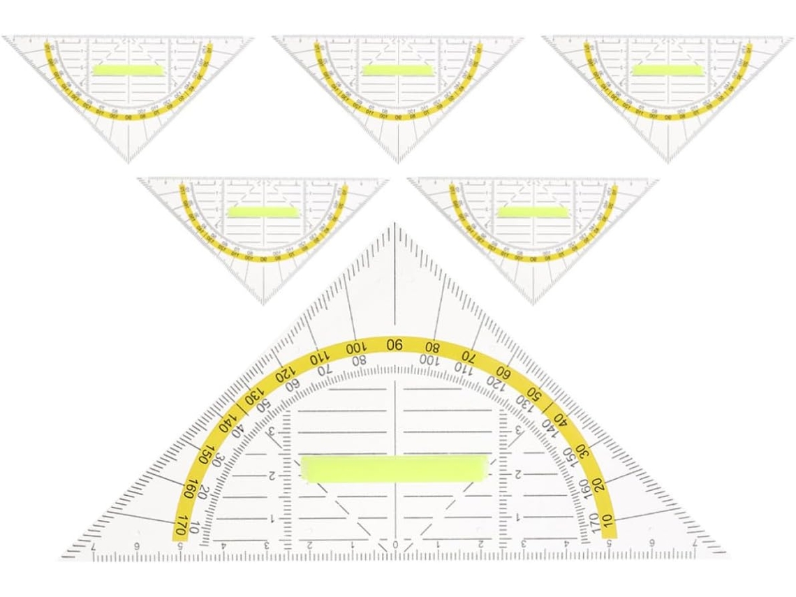 Conjunto Lurrose De 6 Réguas Triangulares Leves Em Plástico Pp Com