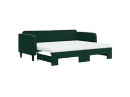 Sofá cama com Gavetão e Colchões 90x200cm Veludo Verde escuro MAISON EXCLUSIVE