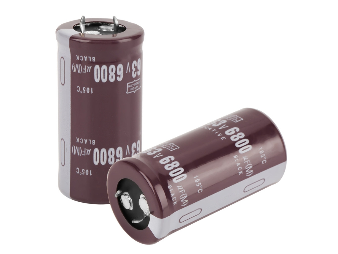 2026 2 Peças Capacitor Eletrolítico 63v 6800uf 25 × 50mm 105℃