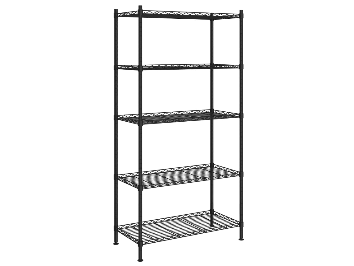 Conjunto 1 Storage Shelf, Storage Shelves Vidaxl Preto Ferro (90 X 35 X 180 Cm)