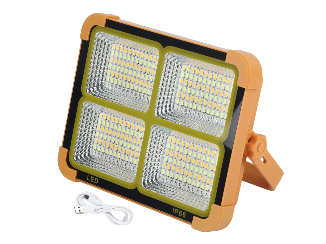 Lâmpada de Trabalho Solar LED Recarregável 4 Modos 5000lm IP66 Camping