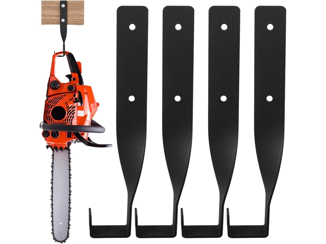 Suporte De Parede Motosserra Com 4 Unidades, Suporte De Metal Motosserra Garagem, Gancho De Parede