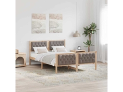 Vidaxl Estrutura Da Cama Cinzento-acastanhado 140 X 200 Cm