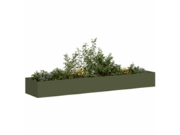 Vidaxl Vaso/floreira 360x80x40 Cm Aço Verde Azeitona