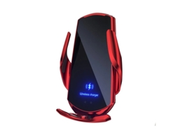 Suporte Smartphone Carro Carregamento Sem Fio Sensor Infra Yizhood Vermelho